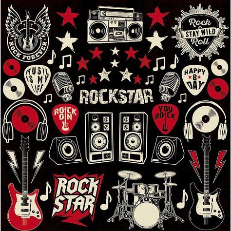 Discover The Best Professional Services in Graphic Design, Digital Marketing, Animation, Writing, and More Rockstar Stickers, Stickers Rock, Ed Design, Guitar Stickers, Music Happy, Music Stickers, Musician Gifts, Music Themed, Rock Design