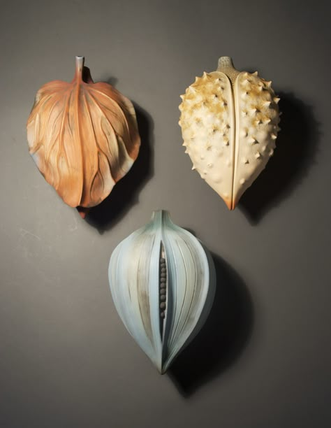 Wall Pod Gallery - OLD — Alice Ballard Organic Sculpture, Organic Ceramics, Sculptures Céramiques, Organic Forms, Pottery Sculpture, Ceramics Projects, Seed Pods, Organic Form, Rattles