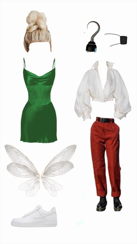 Tinker Bell And Captain Hook Costume Couple, Tinker Bell Couples Costume, Tinker Bell Costume Women, Tinkerbell And Pirate Costume, Tinker Bell Halloween, Tinker Bell Costume Diy, Tinkerbell And Captain Hook Costume, Captain Hook And Tinkerbell Costume, Tinker Bell And Captain Hook Costume