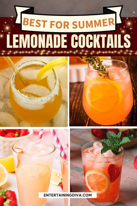 Best For Summer Lemonade Cocktails Lemonade Drinks With Alcohol, Drinks With Lemonade, Summer Lemonade Cocktails, Alcoholic Lemonade, Alcoholic Lemonade Drinks, Drinks With Alcohol, Summer Vodka Drinks, Easy Lemonade, Lemonade Cocktails