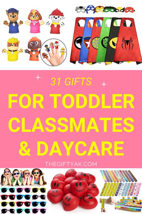 Get the best 31 Gifts for Daycare Kids Toddlers. Unique ideas for daycare valentine gifts toddlers kids and the best christmas gifts for daycare kids toddlers. Don't be the boring parent. Get your early education, preschool, or pre-k class awesome gifts! Infant Christmas Gifts Daycare, Daycare Class Christmas Gifts, Gift Ideas For Daycare Kids, Daycare Kids Christmas Gifts, Preschool Class Gifts For Christmas, Preschool Classmate Christmas Gifts, Christmas Gifts For Toddlers Daycare, Daycare Kids Christmas Gift Ideas, Toddler Class Holiday Gifts