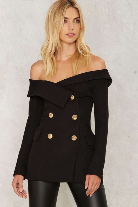 Asilio All That Admiration Off-The-Shoulder Blazer | Shop Clothes at Nasty Gal! Off The Shoulder Blazer, Off Shoulder Blazer, Do It Better, Normal Clothes, Shop Clothes, Diva Fashion, Hot Outfits, High Class, Dress Code