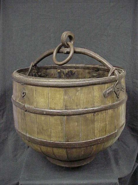 Wooden Props, Antique Bucket, Old Bucket, Antique Vintage Decor, Painted Trunk, Old Wooden Boxes, Pantry Boxes, Churning Butter, Antique Trunk