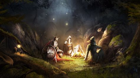 Trine artwork warriors Dungeons and Dragons soft shading wallpaper Silkroad Online, Famous Legends, Campfire Stories, 동화 삽화, Hd Wallpaper 4k, Picture Prompts, Fantasy Background, Wallpaper Dekstop, Fantasy Pictures