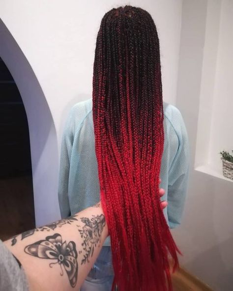 Red Braids, Red Box Braids, Ombre Box Braids, Black Box Braids, Trendy We Fryzurach, Ombre Braid, Long Box Braids, Braids Hairstyles Pictures, Cute Box Braids Hairstyles