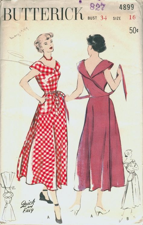 Vintage Wrap Dress, Patron Vintage, Wrap Clothing, Sewing Vintage, Vintage Dress Patterns, Wrap Around Dress, Butterick Pattern, Butterick Sewing Pattern, Retro Mode