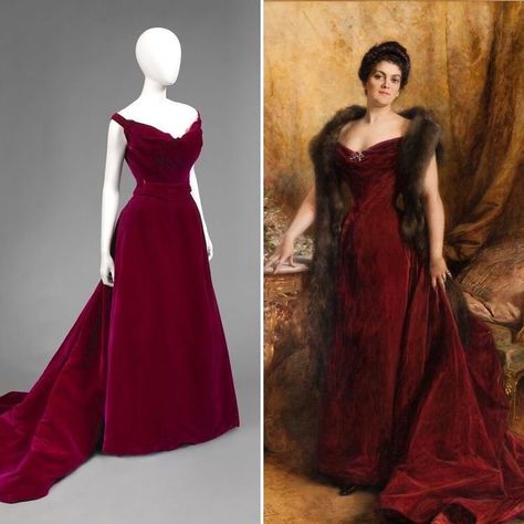 Edwardian Gowns Ball, Red Velvet Victorian Dress, Victorian Velvet Dress, 1890s Red Dress, Red Velvet Ball Gown, Red Velvet Evening Gown, 1890s Fashion Plates, 1890s Gown, 1890s Evening Gown