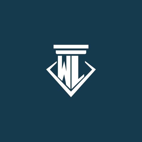 WL initial monogram logo for law firm, lawyer or advocate with pillar icon design Wl Logo, Law Icon, Initial Monogram, Monogram Logo, Monogram Initials, Law Firm, Brand Design, Lawyer, Icon Design