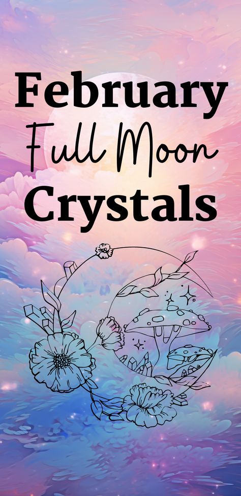 February Full Moon Crystals (Lunar Magic) - Eclectic Witchcraft February Magick, Full Moon Crystals, Witch Info, February Full Moon, Witch Types, Witchcraft Rituals, Full Moon Spells, Full Moon Phases, Eclectic Witchcraft