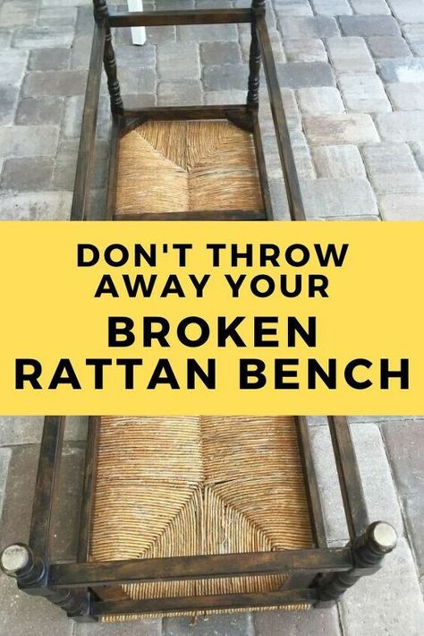 Old Bench Makeover, Ikea Storage Cubes, Bench Makeover, Rattan Bench, Garage Sale Tips, Thrift Flip Clothes, Old Benches, Home Decor Diy Ideas, Thrifted Home Decor