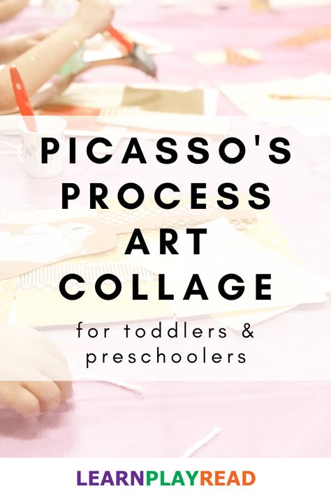 Picasso’s Process Art Collage for Toddlers and Preschoolers Process Art Preschool, Fun Activities For Preschoolers, Pablo Picasso Art, Pablo Picasso Paintings, Art Activities For Toddlers, Kid Projects, Picasso Paintings, Picasso Art, Cool Art Projects