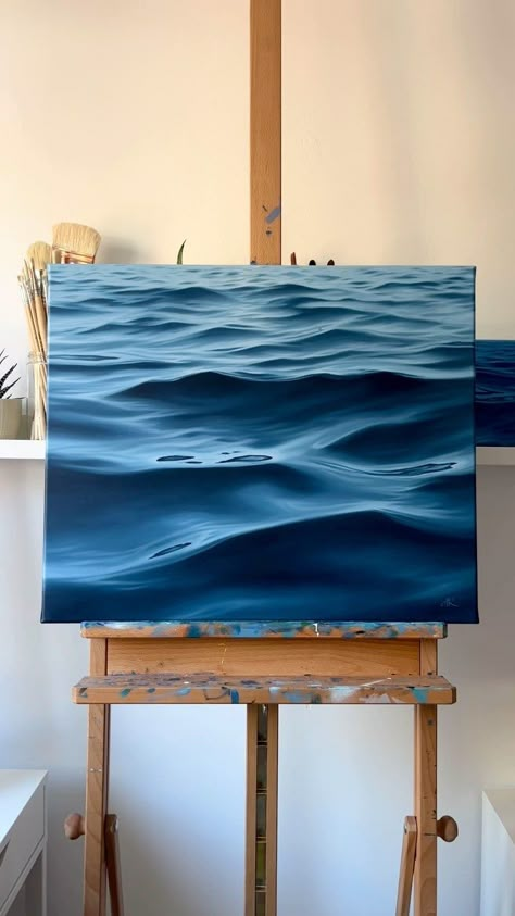 Andjela Ristović | ‘On The Surface No.4’ Oil on linen canvas 50x60cm This painting will be available on my website on January 14th. For other available… | Instagram Canvas Waves Painting, Waves Splashing On Rocks, Paintings Of The Sea, Painting Of The Ocean, Ocean Painting Oil, Painting Ideas On Canvas Water, Paintings Ocean, Seashore Painting, Painting Of Ocean