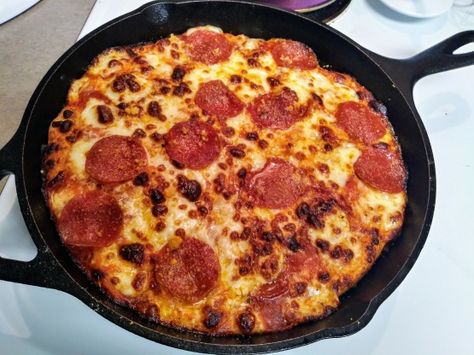 Easy Cast-Iron Skillet Pizza Recipe - Food.com Chef Boyardee Pizza Kit Recipes, Chef Boyardee Pizza, Cast Iron Pizza Recipe, Skillet Pizza Recipe, Cast Iron Skillet Pizza, Cast Iron Pizza, Pizza Kit, Chef Boyardee, Skillet Pizza