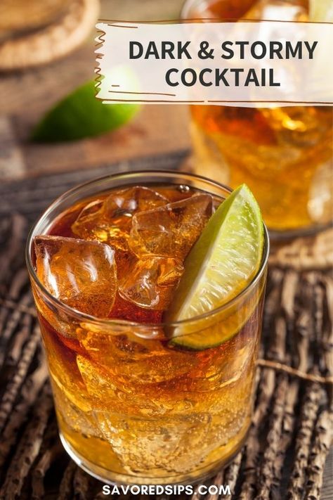 A Dark & Stormy cocktail has just 3 simple ingredients, but it's as complex as its name implies. Try this rum cocktail - we know you'll love it. Dark Rum Drinks, Summer Rum Drinks, Dark Rum Cocktails, Dark N Stormy Cocktail, Craft Cocktail Recipe, Rum Cocktail Recipes, Dark And Stormy, Liquor Drinks, Rum Cocktails