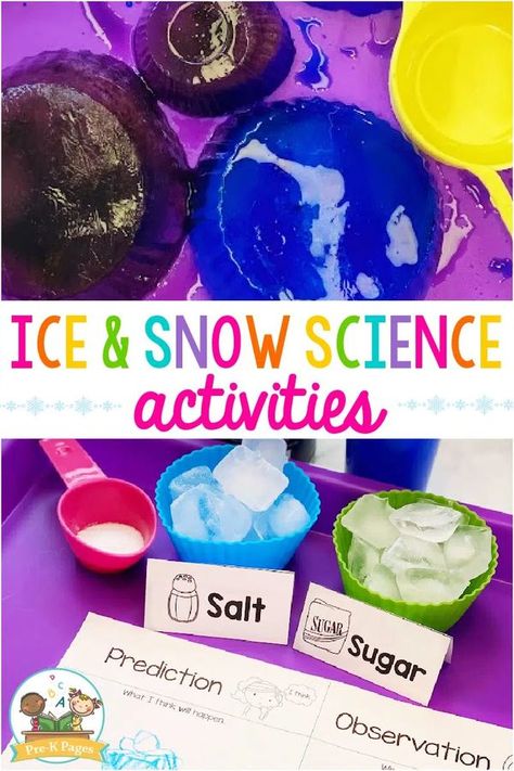 Pre-K Pages Ice Lesson Plans For Preschool, Winter Stem Preschool, Science Weather Activities Preschool, Igloo Crafts For Toddlers, Ice Painting Preschool, Snow Lesson Plans For Preschool, Hibernation Crafts Preschool, Winter Theme Activities For Preschool, Winter Themes For Preschool