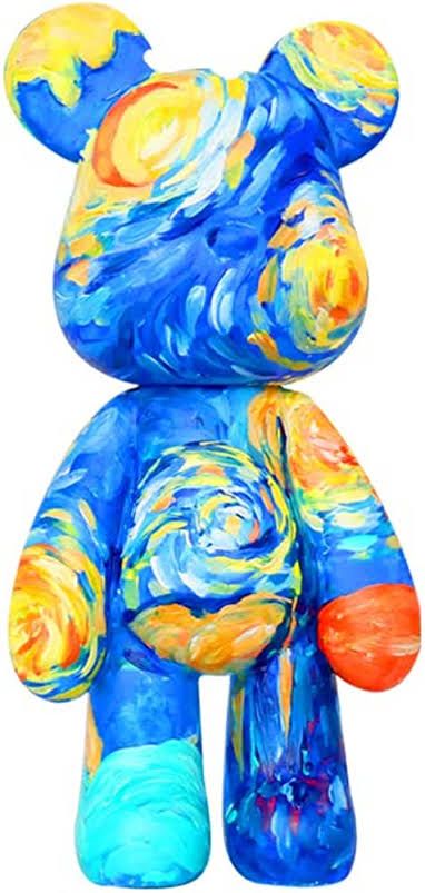 Bearbrick Painting, Brick Bear, Fluid Bear, Bear Brick, Bear Ideas, Pottery Painting Ideas, Bear Design, Pottery Painting, Fluid Art