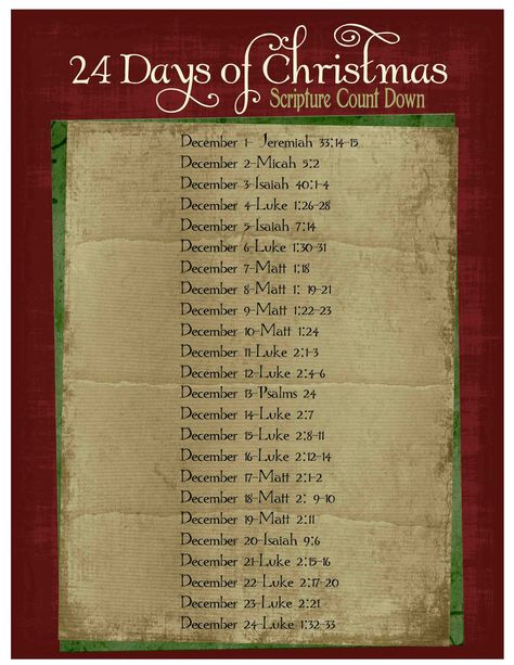 just Sweet and Simple: Christmas Scripture Advent Calendar and Printables Scripture Advent Calendar, 24 Days Of Christmas, Christmas Scripture, Lds Scriptures, Christ Centered Christmas, Quotes Christmas, Advent For Kids, 11 December, Scripture Study