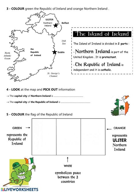 Saint Patrick - 6e worksheet San Patrick Day, Esl Kids, 3rd Grade Activities, Belfast Ireland, San Patrick, English As A Second Language (esl), Esl Teaching, English As A Second Language, Happy St Patricks Day