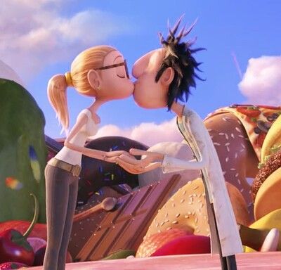 Sam sparks n flint Lockwood Meatballs Movie, Sam Sparks, Flint Lockwood, Disney Kiss, Love By Chance, Pretty Movie, Couples Comics, Walt Disney Animation, Love Scenes