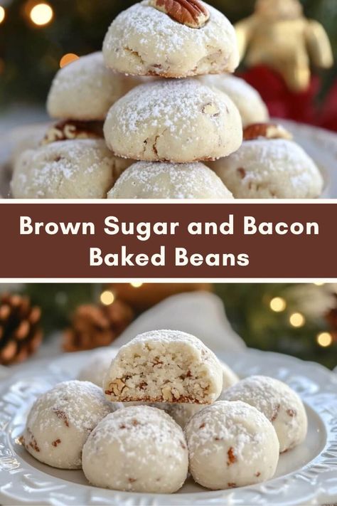 Buttery Pecan Snowball Cookies, also known as Mexican Wedding Cookies or Russian Tea Cakes, are a classic treat that brings a touch of nostalgia and warmth to any gathering. Russian Tea Cookies, Russian Tea Cakes, Pecan Snowballs, Pecan Snowball Cookies, Baked Beans With Bacon, Russian Tea Cake, Mexican Wedding Cookies, Russian Tea, Snowball Cookies