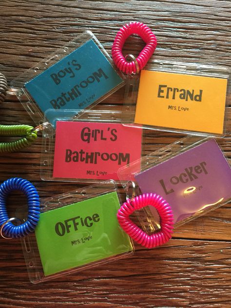 School Passes Ideas, Classroom Passes Ideas, Class Pass Ideas, Hallway Pass Ideas, Hall Pass Ideas High School, School Bathroom Pass Ideas, Class Bathroom Pass Ideas, Hall Pass Ideas Elementary, Hall Pass Ideas