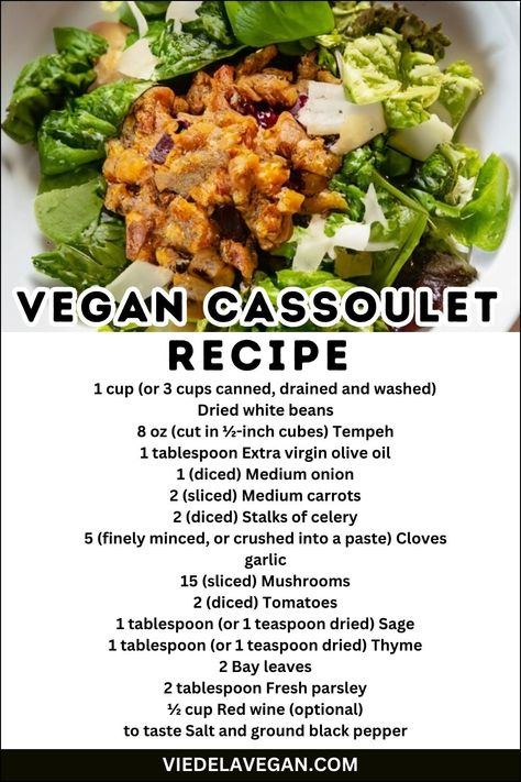 Vegan Cassoulet Recipe Vegan Cassoulet Recipe, Vegan Cassoulet, Cassoulet Recipe, Nutritious Smoothies, How To Cook Mushrooms, French Dishes, Animal Products, Aromatic Herbs, Cooking Inspiration