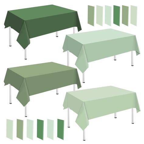 PRICES MAY VARY. Package Includes – 16pcs tablecloth in 4 colors, each color 4pcs, which are sufficient for you to use and replace. Sage Green Colors – Our table covers take sage green as the color, and they have 4 gradient colors, from light to dark, fresh and unique, and well enhance the party atmosphere, leave everyone a deep memory. Measurement – Each tablecloth measures 51 x 108inch, it is a proper size and can easily match with your tables, desks and more. Reliable Material – These table c Sage Green Baby Shower, Green Tablecloth, Bride Shower, Prom Theme, Green Baby Shower, Baby Shower Table, Green Table, Green Theme, Plastic Tablecloth