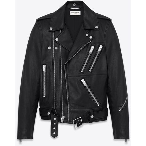 Saint Laurent Multi-Zip Motorcycle Jacket In Black Leather ($6,450) ❤ liked on Polyvore featuring men's fashion, men's clothing, men's outerwear, men's jackets, jackets, men, black, outerwear, mens rider jacket and mens moto jacket Rider Jacket, Black Leather Biker Jacket, Men's Leather Jacket, Jackets Men Fashion, Types Of Jackets, Belted Jacket, Stylish Jackets, Outdoor Jacket, Menswear Collection