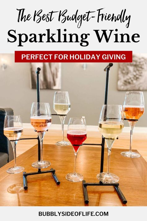 The BEST sparkling wine that is budget friendly and perfect for holiday gift giving! My favorites and most of what I stock up on is less than $25 a bottle. Learn more here! #sparklingwine #giftideas Wine Presentation, Best Sparkling Wine, Wine Tips, Wine Flavors, Cocktail And Mocktail, Drinks Alcohol, Celebration Ideas, Tasting Party, Almond Flavor