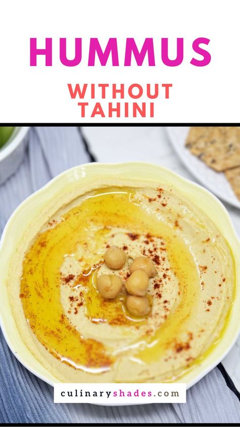 hummus without tahini. Chickpea Hummus Recipe Without Tahini, Cook Dry Chickpeas, Hummus Recipe Without Tahini, Chickpea Hummus Recipe, Tahini Hummus, Hummus Without Tahini, Recipe Hummus, Gluten Free Dips, Chickpea Dip