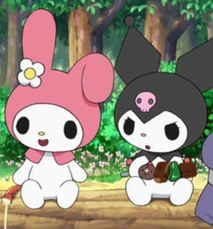 Kuromi And Melody, Couples Cosplay, Kitty Aesthetic, Duo Costumes, Sanrio Stuff, Hello Kitty Cartoon, Really Love You, Couple Cartoon, I Love You All