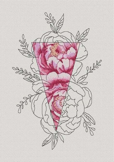 Cross Stitch Patterns Free Disney, Unique Cross Stitch, Cross Stitch Tutorial, Patterns Flowers, Floral Cross Stitch Pattern, Easy Cross Stitch, Easy Cross Stitch Patterns, Cross Stitch Patterns Flowers, Vintage Cross Stitches