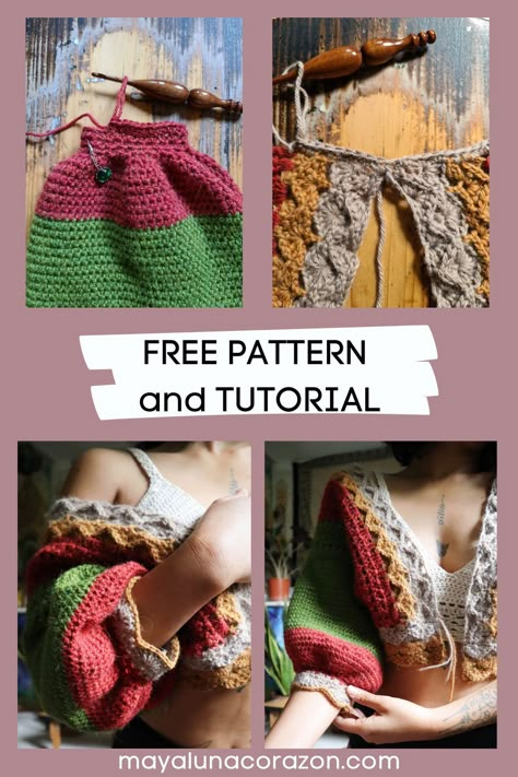 Vest Free Pattern, Crochet Puff Sleeve, Crochet Wearables, Step By Step Crochet, Crochet Fall, Learn How To Crochet, Pattern Tutorial, Crochet Vest, Diy Crochet Projects