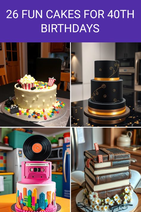 Celebrating a 40th birthday? Discover these 26 creative cake ideas that will make your party unforgettable! Whether you want a bold black and gold cake for a classy look, a nostalgic retro 80s inspired cake to charm your guests, or a unique movie night cake to match your theme, there’s something here for everyone. Let your creativity shine and choose a cake flavor and design that fits the birthday person's personality. So get inspired, and make their 40th birthday an event to remember with a stunning cake! 37 Year Old Birthday Cake Ideas, Is It Cake Ideas, Milestone Birthday Cake, 40th Birthday Cake For Men Funny, 40th Birthday Cakes For Men Turning 40, 40th Bday Cakes For Men, Men Cakes Birthday Creative, 40th Birthday Cake Ideas For Men, Stranger Things Cakes