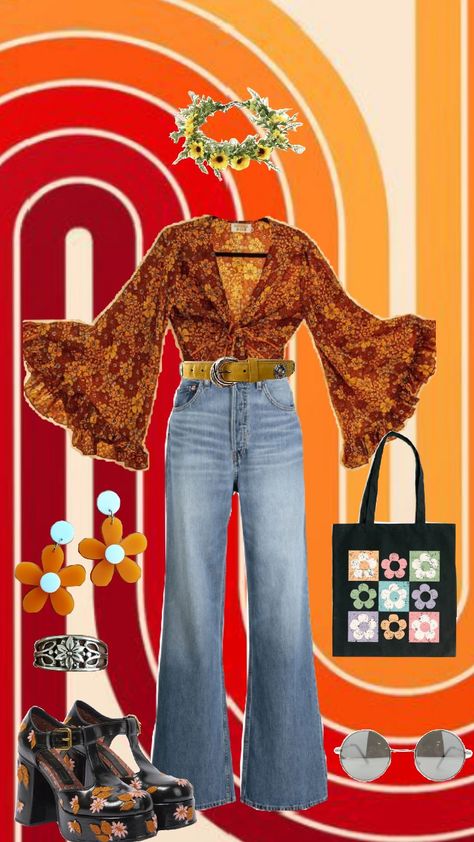 #1970s #boho #hippy #fashion #outfitinspo Groovy Outfits, Hippy Fashion, Hippie Style, 1970s, Outfit Inspo