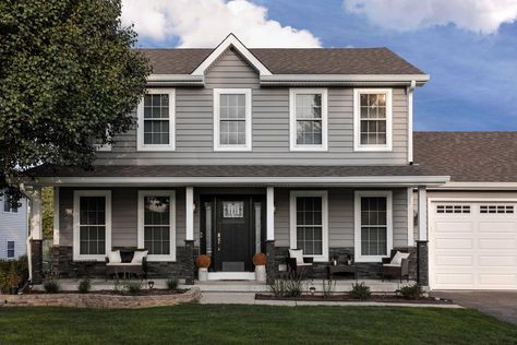 Vinyl Siding Color Schemes, Alside Siding, Grey Siding House, Exterior Vinyl Siding Colors, Vinyl Siding Color Combinations, Mastic Vinyl Siding, Certainteed Vinyl Siding, Grey Vinyl Siding, Vinyl Siding House