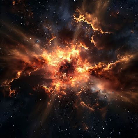 The image shows a supernova. A supernova is a powerful explosion that occurs at the end of a star's life. The explosion is so powerful that it can outshine an entire galaxy. Supernovas are responsible for creating many of the elements that we see around us, including the oxygen we breathe and the iron in our blood. Star Explosion, Supernova Explosion, Best Swimmer, Character Study, Astronomy, Art Ideas, The End, Art Inspiration, Collage