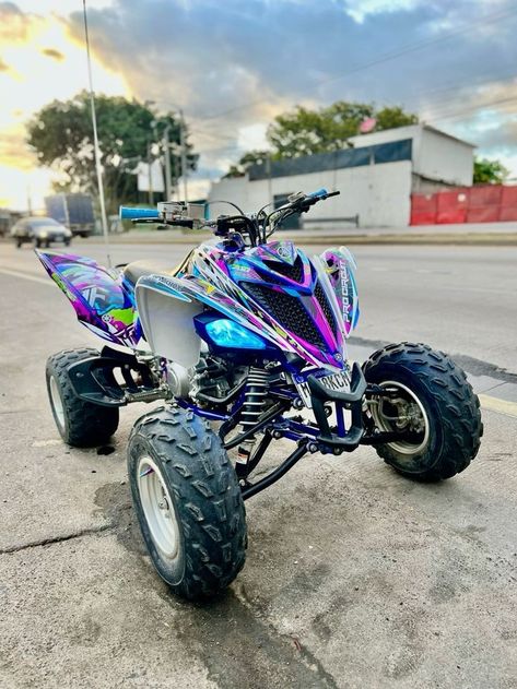 Custom Dirt Bike, Atv Four Wheelers, Yamaha Dirt Bikes, Atv Motocross, Motocross Love, Cool Dirt Bikes, Yamaha Raptor, Pink Truck, Motorcycle Aesthetic