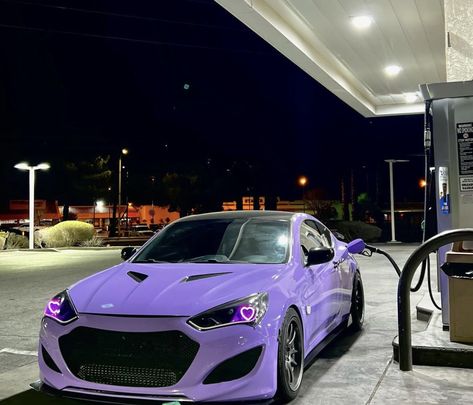 Purple Toyota Corolla, Best Cars To Modify, Car Raps Design, Purple Sports Car Aesthetic, Black Car With Purple Accents, Lavender Wrapped Car, Unique Car Colors Ideas, Lavender Car Wrap, Car Wrap Color Ideas