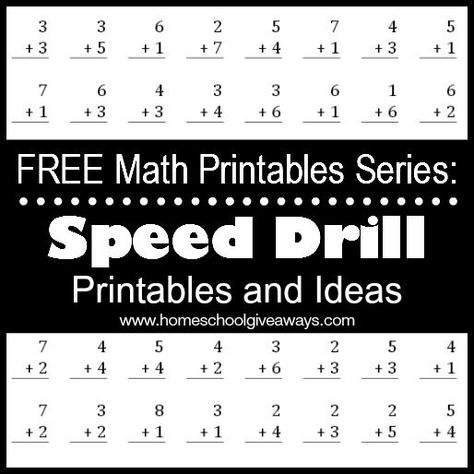 FREE Math Printables Series: Speed Drill Printables and Ideas - Homeschool Giveaways Rocket Math, Math Worksheets For Kids, Free Math Printables, Sped Math, Math Fact Worksheets, Math Drills, Math Fluency, Math Sheets, Speed Drills