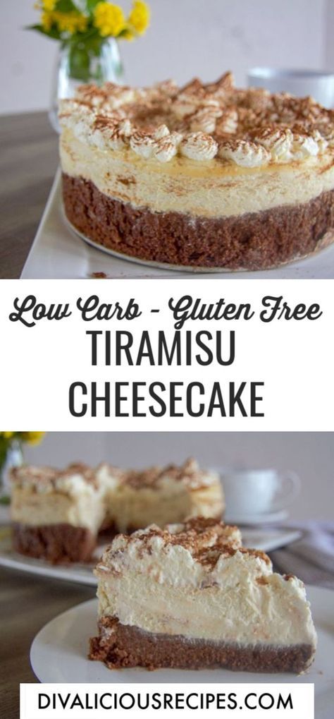 Gluten Free Tiramisu, Tiramisu Cheesecake, Bolo Fit, Postre Keto, Low Carb Cheesecake, Low Carb Low Sugar, Low Carb Dessert, Low Carb Sweets, Keto Cheesecake