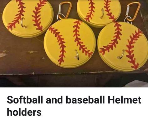 Softball Sleeve Holders Diy, Softball Crafts Diy, Softball Ring Holder, Softball Helmet Vinyl Ideas, Softball Wood Crafts, Softball Hair, Baseball Helmet, Softball Hairstyles, Softball Stuff