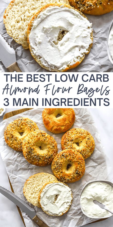 Almond Flour Bagel Recipe, 2 Ingredient Bagels With Almond Flour, Almond Flour Danish, Gluten Free Low Carb Snacks, Almond Flour Greek Yogurt Bagel, Greek Yogurt Bagels With Almond Flour, Low Carb Recipes With Cream Cheese, Yogurt And Flour Bagels, Keto Bagels Almond Flour Easy