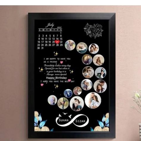 Photo Frem Idea For Gift, Birthday Photo Frame Ideas, Aesthetic Art Instagram Feed, Happy Anniversary Mom Dad, Art Instagram Feed, Birthday Brother In Law, A4 Size Frame, Simple Wall Paintings, Overlay Video