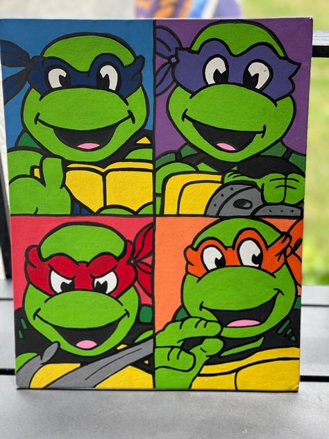 Painting Cartoon Characters, Ninja Turtles Painting, Ninja Turtle Art, Ninja Turtles Drawing, Ninja Turtle Painting, Teenage Ninja Turtles Drawing, Teenage Mutant Ninja Turtles Painting, Teenage Mutant Ninja Turtles Drawings Sketches, Ninja Turtle Canvas Painting