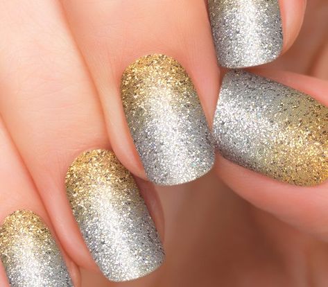 Pink Nail Polish Colors, Gold Glitter Nail Polish, Nail Art French, Grey Nail, Bday Wishlist, Nails Yellow, Fun Nail Colors, Nail Color Trends, Silver Ombre