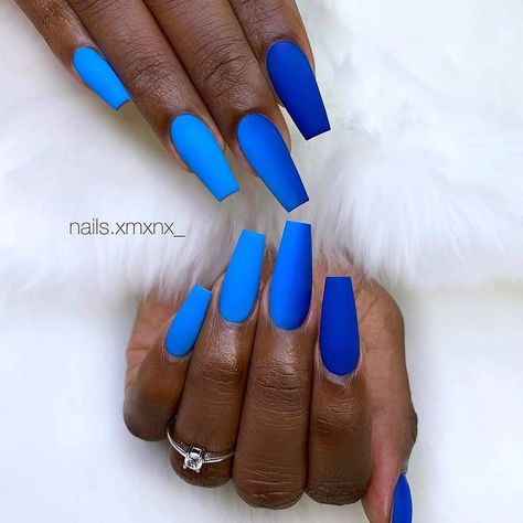 Follow Us:@_glitter_nail Follow Us @_glitter_nail @_glitter_nail . DM us for promotion . . . . . . B Coffin Nails Matte, Long Acrylic Nail Designs, Blue Acrylic Nails, Matte Nails Design, Fall Acrylic Nails, Nice Nails, Coffin Nails Long, Blue Nail, Beautiful Nail Designs