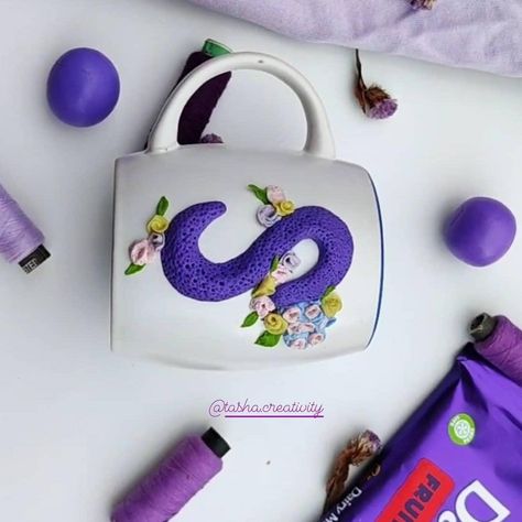 Polymer Clay Mug, Clay Idea, Letter Mug, D Letter, Clay Mug, Letter Mugs, Clay Mugs, Modeling Clay, Clay Ideas