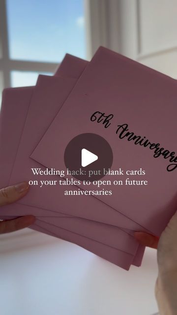 Caitlin - Wedding Content Creator 🫶🏼 on Instagram: "Wedding hack: put blank cards on all of your tables that correspond to the table number, giving you anniversary cards to open for years and years.   #weddingtok #gettingmarried #weddingideas #bridetobe #weddingplanning #weddingcontentcreator #weddinginspo #weddingmemories #weddingtimecapsule" Wedding Table Anniversary Cards, Wedding Time Capsule Ideas, Engagement Hamper, Wedding Time Capsule, Wedding Guest Table, Wedding Content, 13th Anniversary, My Future Family, Card Table Wedding