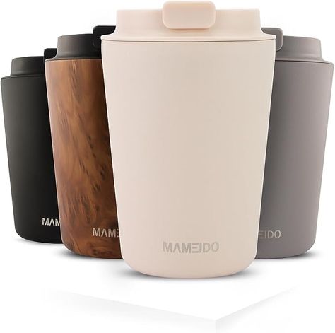 MAMEIDO Coffee Cup Travel Mug 350ml, 470ml & 700ml - Leakproof Travel Coffee Mug, Stainless Steel Travel Mugs for Hot Drinks BPA-Free (Ivory Beige, 0,35l) Cute Coffee Mugs, Thermos Bottle, Travel Coffee Mug, Stainless Steel Travel Mug, Hot Drinks, Coffee Travel, Travel Mugs, Hot Drink, Coffee Cup